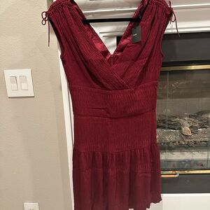 Maje Deep Red Mini Dress